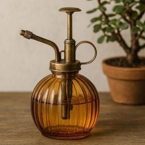 2 Vintage Glass Plant Mister Decorative Spray Bottle With Top Pump Retro Styling For Indoor Houseplants Bonsai