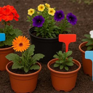 21 Waterproof Plastic Plant Labels T Shape Garden Markers Reusable Nursery Tags For Indoor Outdoor Potted Flowers