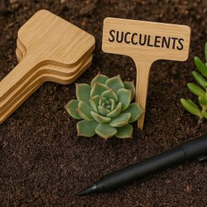 22 Natural Bamboo Plant Labels Eco Friendly Garden Markers Wooden Sign Tags With Marker Pen For Succulents