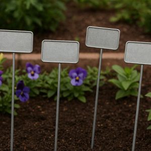 26 Tall Metal Plant Labels Weatherproof Zinc Sign Markers Heavy Duty Steel Stakes For Outdoor Flower Beds